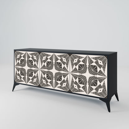 Credenza MONOCHROME NEXUS a 3 ante in finitura nera