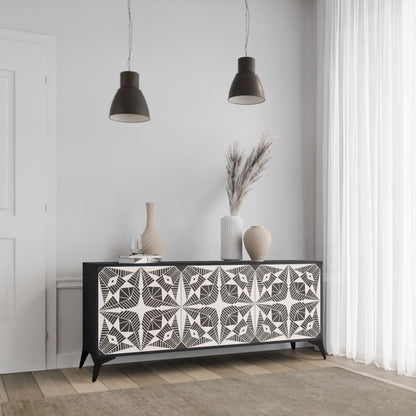 Credenza MONOCHROME NEXUS a 3 ante in finitura nera