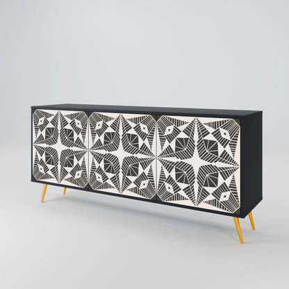 Credenza MONOCHROME NEXUS a 3 ante in finitura nera