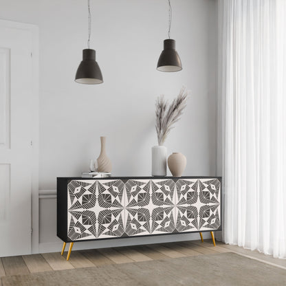 Credenza MONOCHROME NEXUS a 3 ante in finitura nera