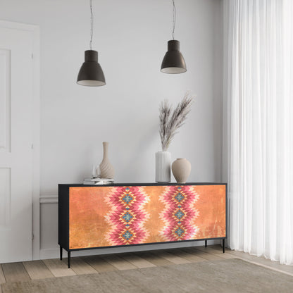 Credenza INDIAN FOLK a 3 ante in finitura nera