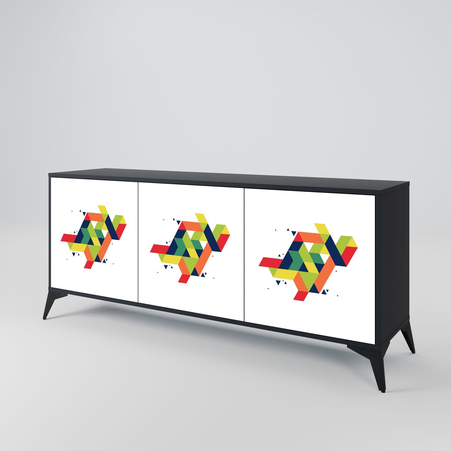 Credenza FUTURE SIGN a 3 ante in finitura nera