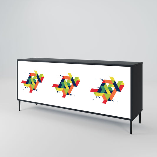 Credenza FUTURE SIGN a 3 ante in finitura nera