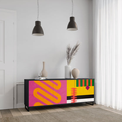 Credenza VIVID ART a 3 ante in finitura nera