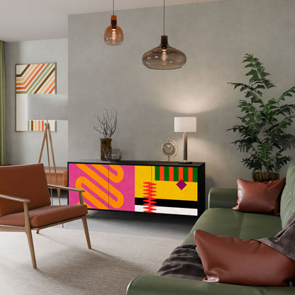 Credenza VIVID ART a 3 ante in finitura nera