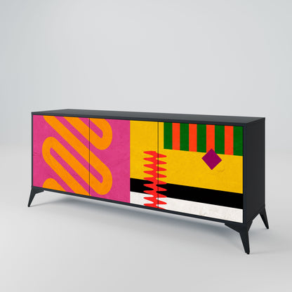 Credenza VIVID ART a 3 ante in finitura nera