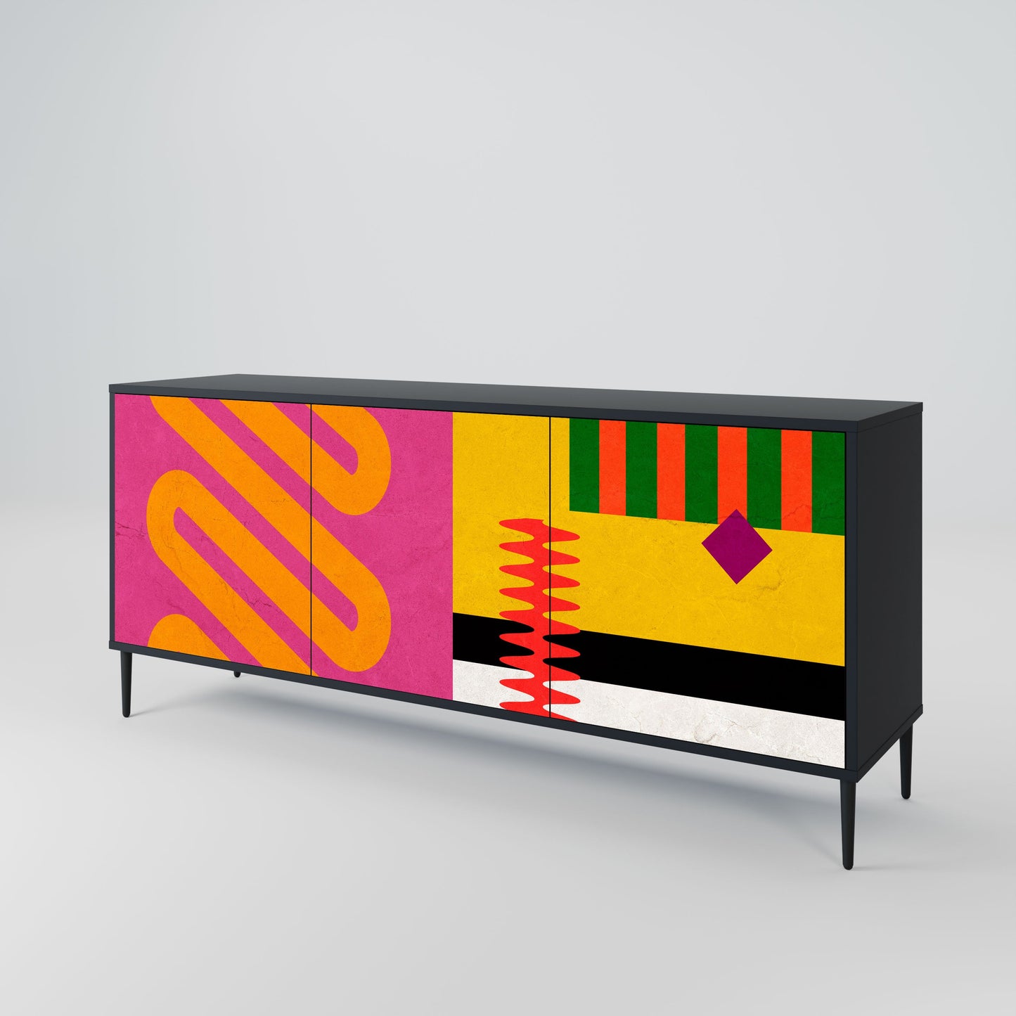 Credenza VIVID ART a 3 ante in finitura nera