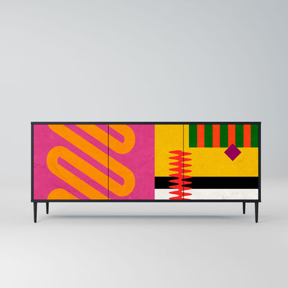 Credenza VIVID ART a 3 ante in finitura nera