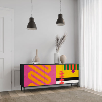 Credenza VIVID ART a 3 ante in finitura nera