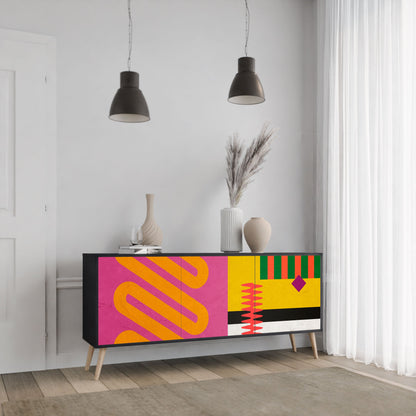 Credenza VIVID ART a 3 ante in finitura nera