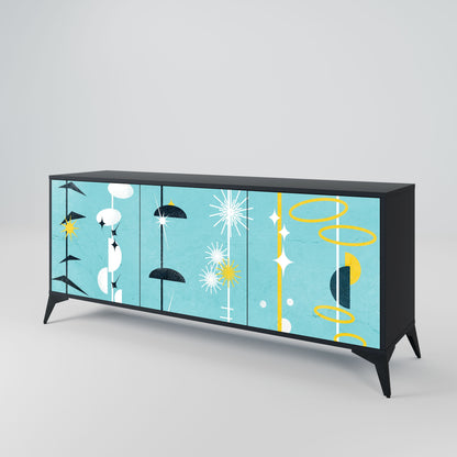 PATHS TO HAPPINESS 3-Door Sideboard in Black Finish