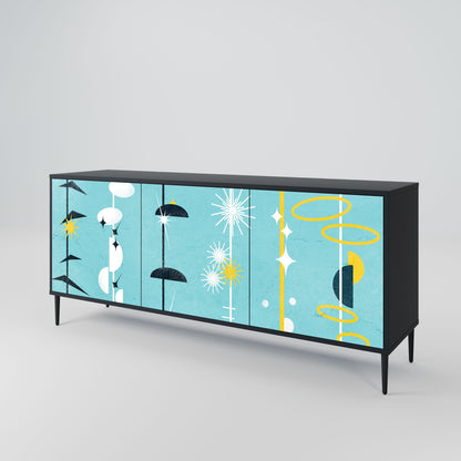 PATHS TO HAPPINESS 3-Door Sideboard in Black Finish