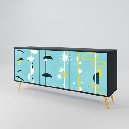 PATHS TO HAPPINESS 3-Door Sideboard in Black Finish