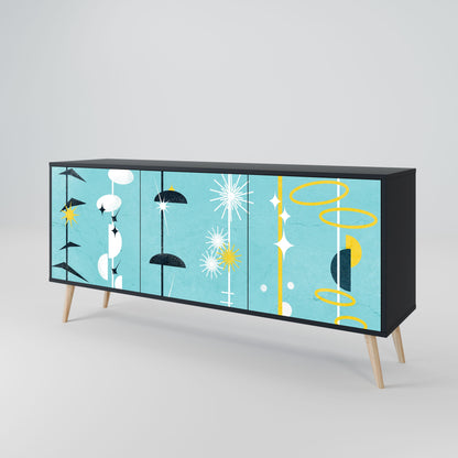 PATHS TO HAPPINESS 3-Door Sideboard in Black Finish