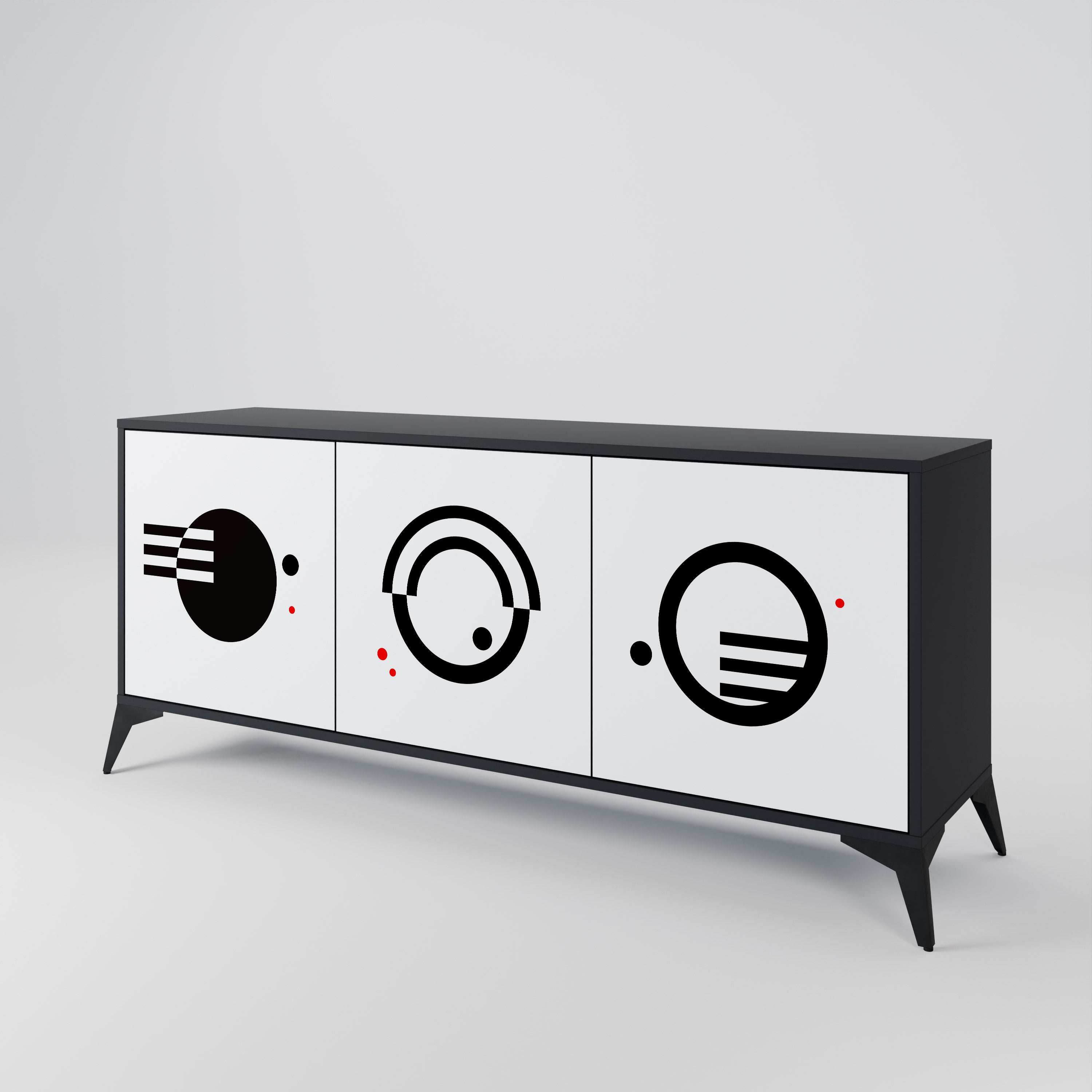 BLACK AND WHITE COMBINATION 3-Door Sideboard