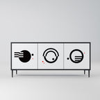 BLACK AND WHITE COMBINATION Aparador de 3 Puertas