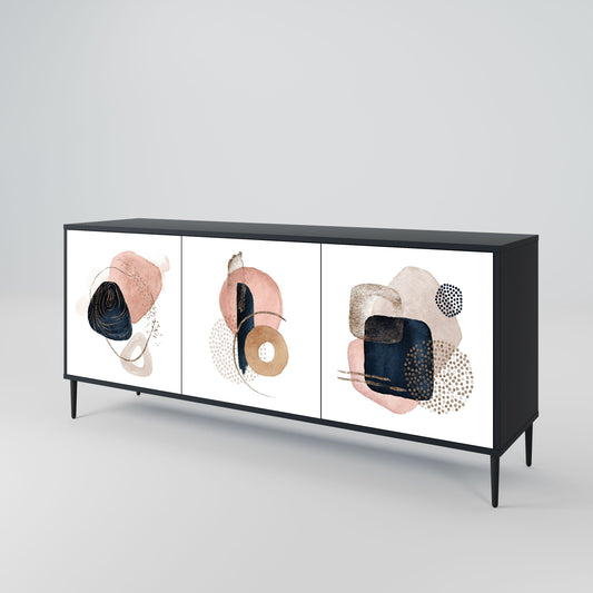 Credenza a 3 ante COLORFUL SHAPES in finitura nera