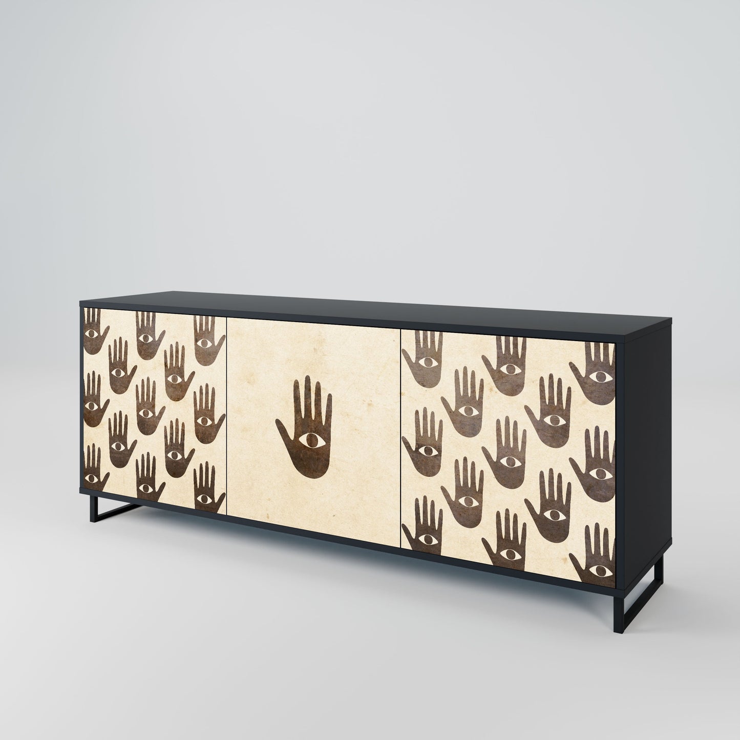 SEE MORE 3-Door Sideboard in Black Finish