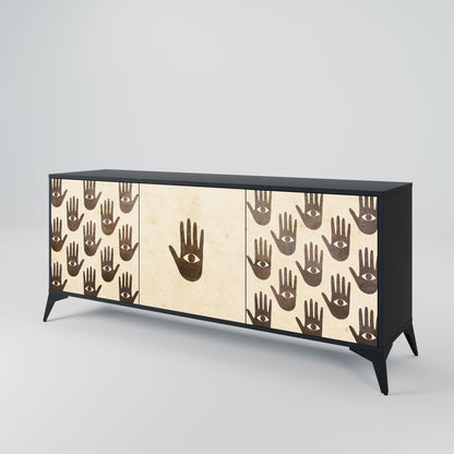 SEE MORE 3-Door Sideboard in Black Finish