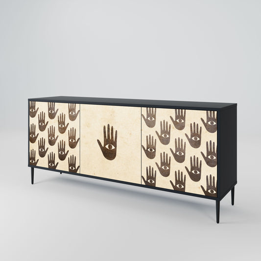 SEE MORE 3-Door Sideboard in Black Finish