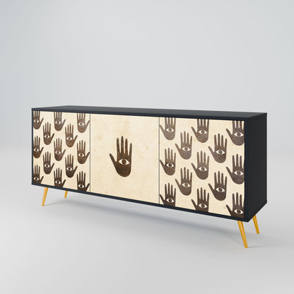 SEE MORE 3-Door Sideboard in Black Finish