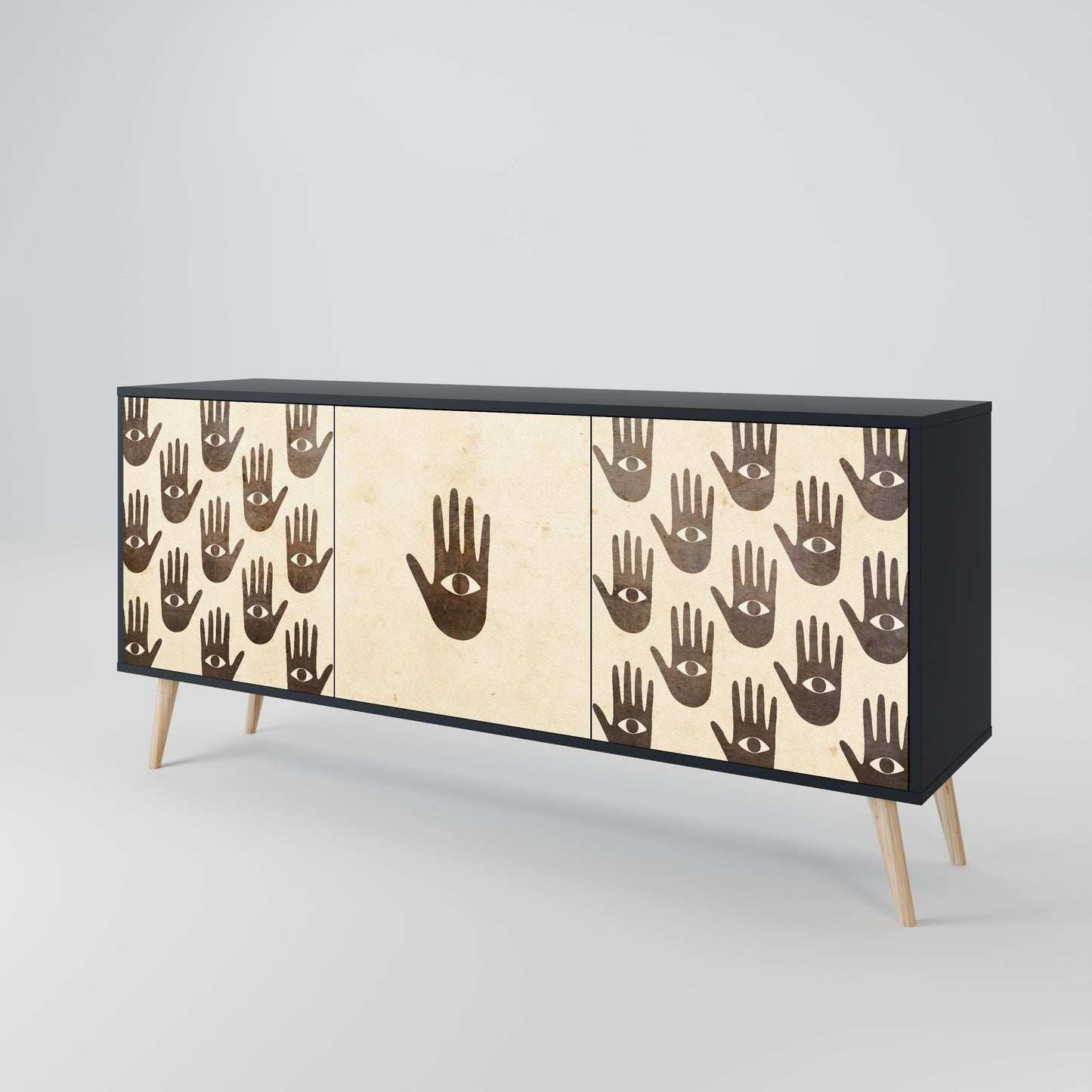 SEE MORE 3-Door Sideboard in Black Finish