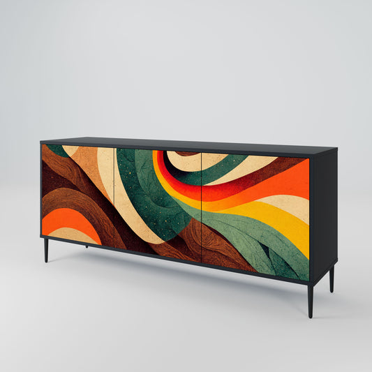 Credenza a 3 ante COLORFUL STRANDS in finitura nera