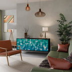 TURQUOISE RECTANGLES 3-Door Sideboard