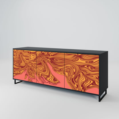 Credenza a 3 ante FLOATING THOUGHTS in finitura nera