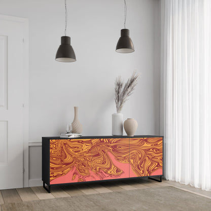 Credenza a 3 ante FLOATING THOUGHTS in finitura nera