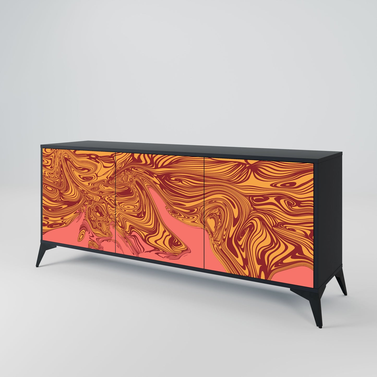 Credenza a 3 ante FLOATING THOUGHTS in finitura nera