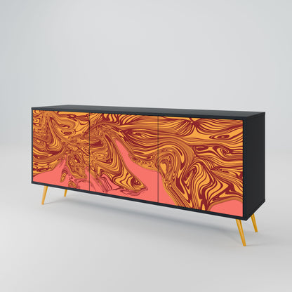 Credenza a 3 ante FLOATING THOUGHTS in finitura nera