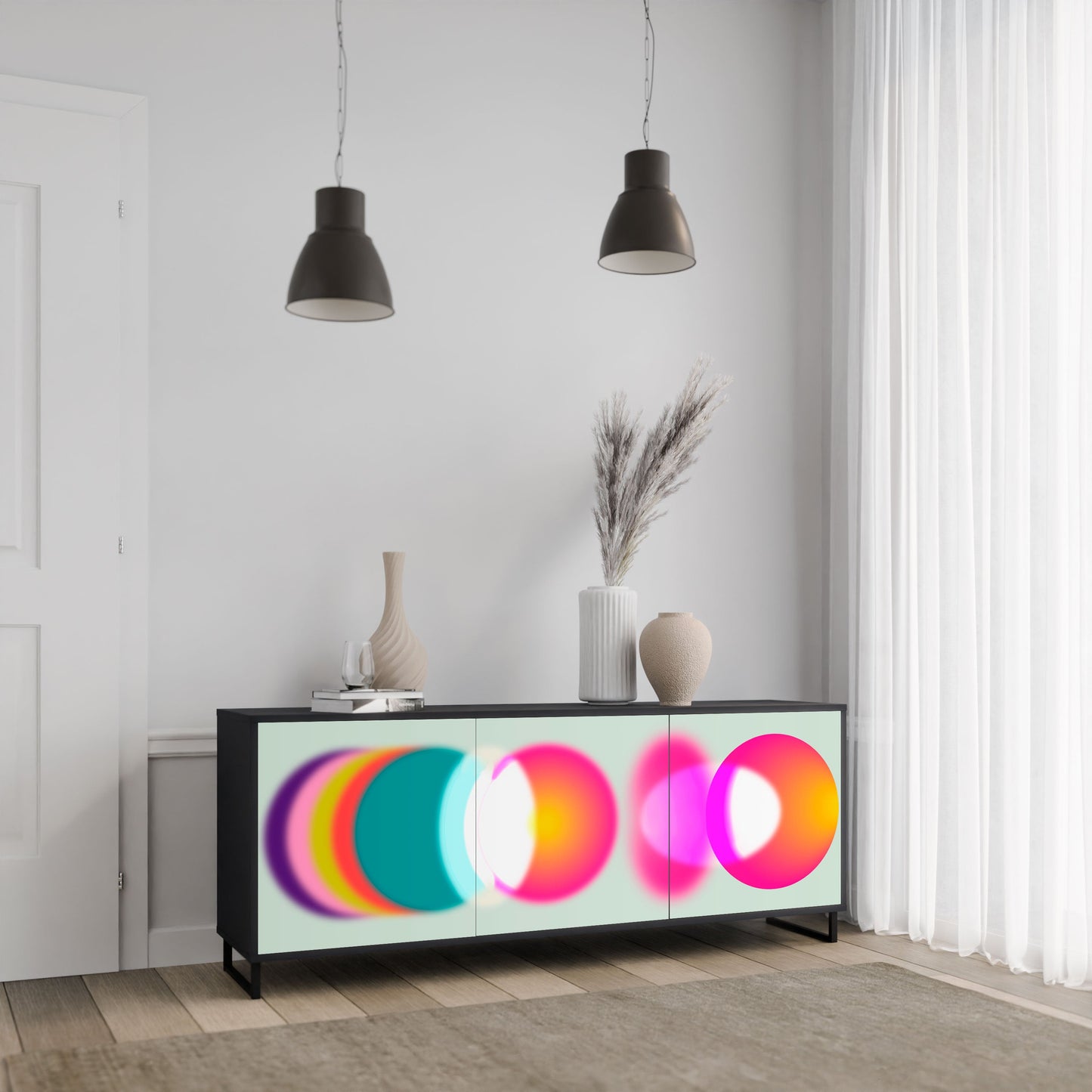 Credenza SYMPHONY OF COLORS a 3 ante in finitura nera