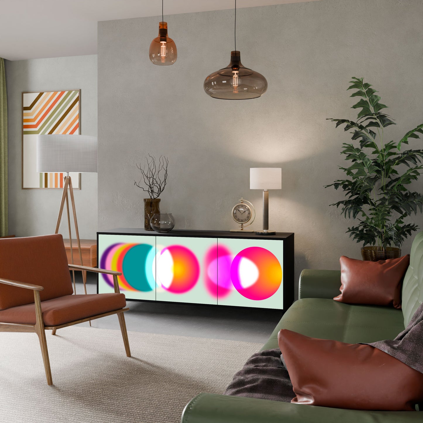 Credenza SYMPHONY OF COLORS a 3 ante in finitura nera