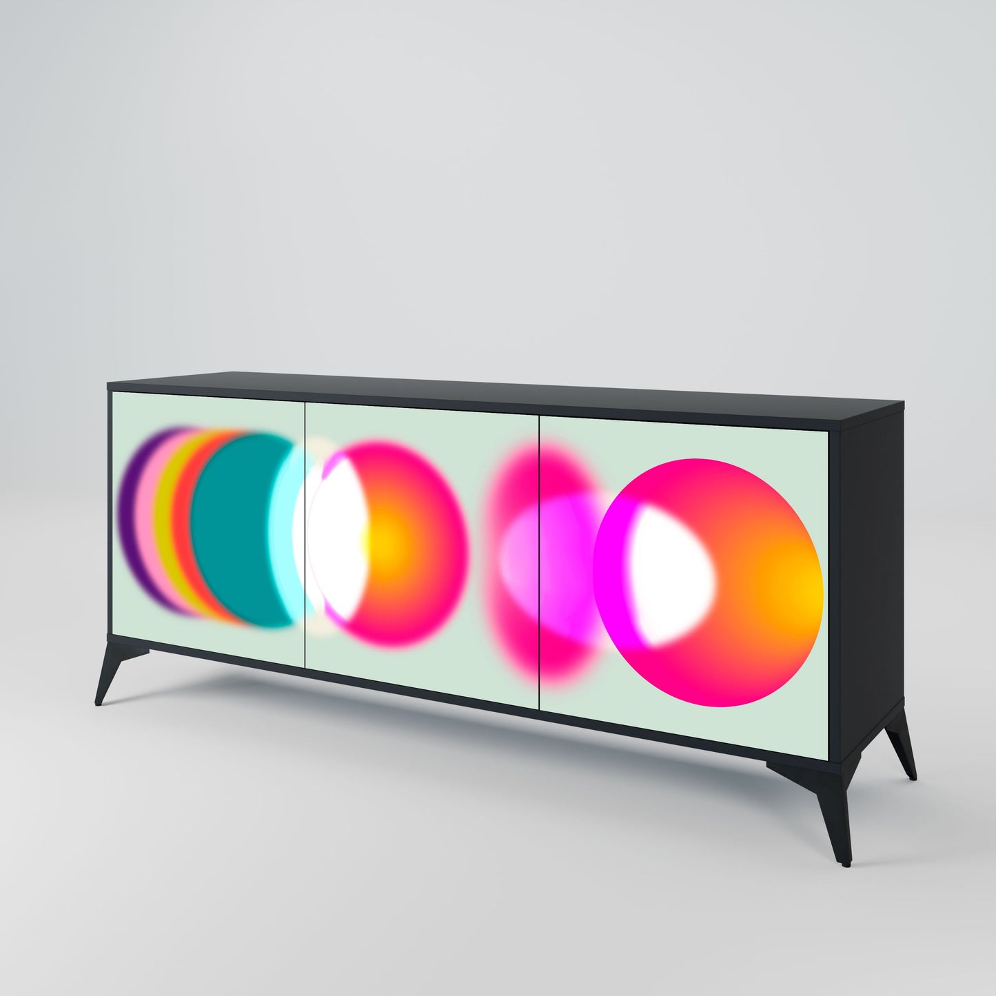 Credenza SYMPHONY OF COLORS a 3 ante in finitura nera