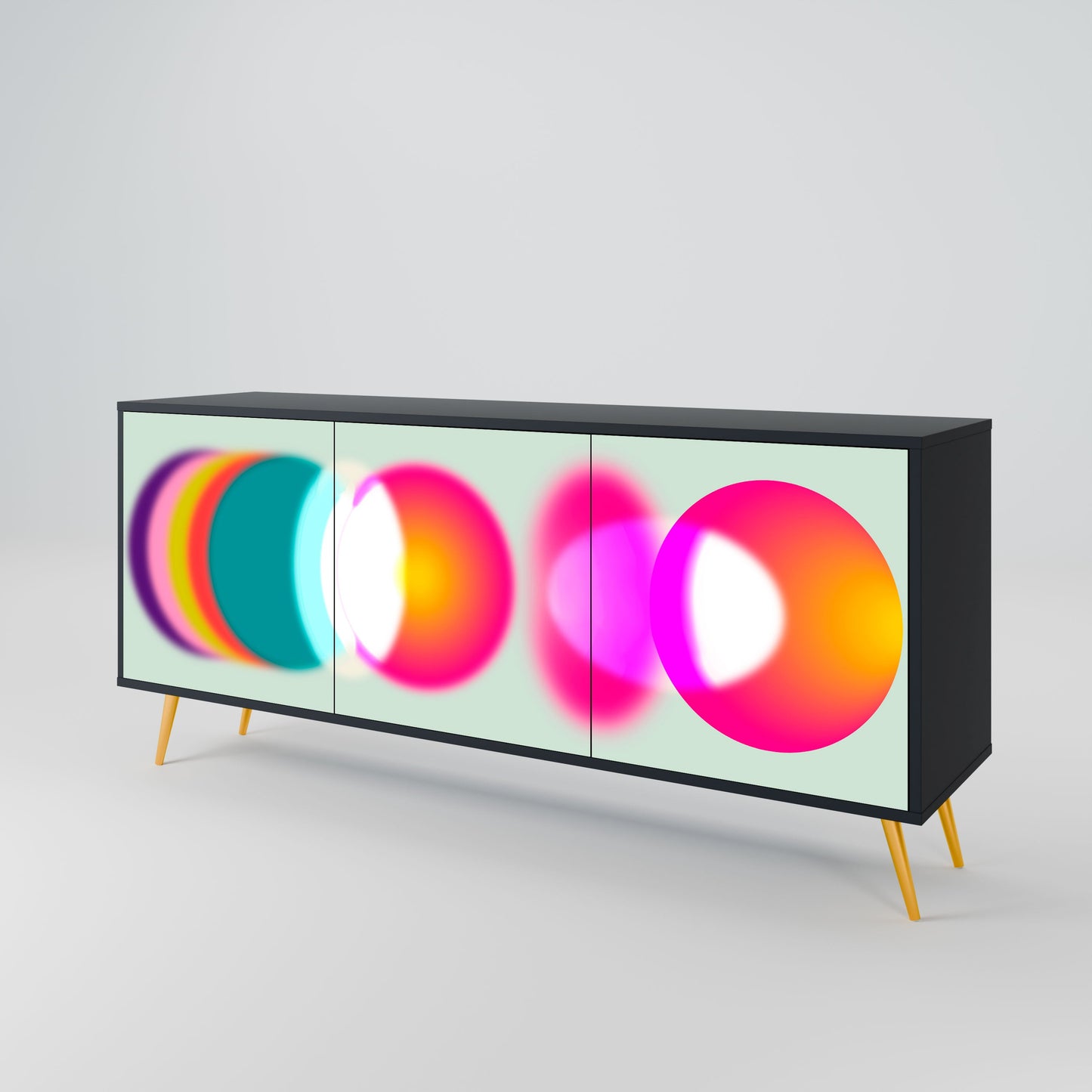 Credenza SYMPHONY OF COLORS a 3 ante in finitura nera