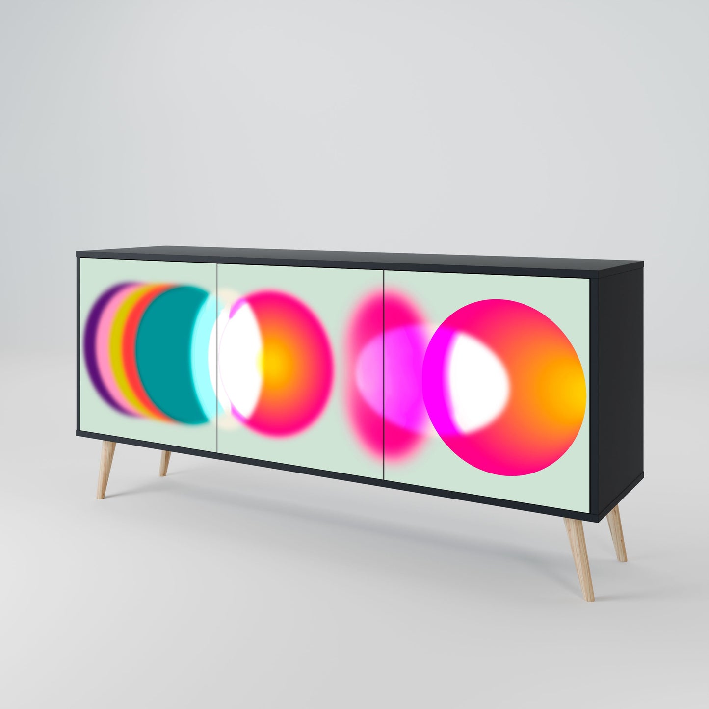 Credenza SYMPHONY OF COLORS a 3 ante in finitura nera