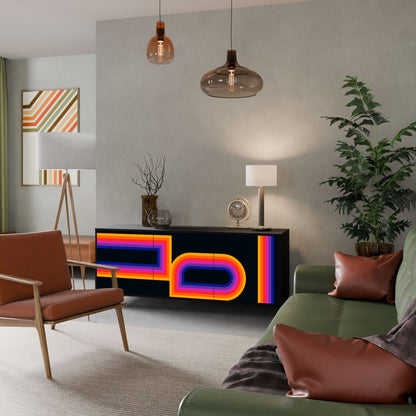 Credenza a 3 ante BLINDED BY THE LIGHTS in finitura nera