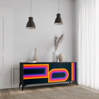 Credenza a 3 ante BLINDED BY THE LIGHTS in finitura nera