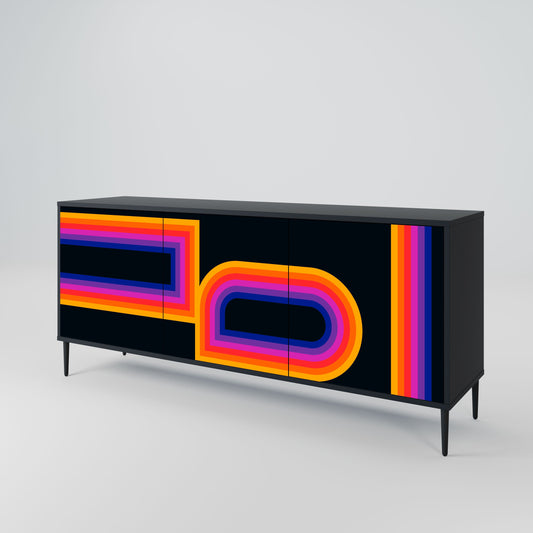 Credenza a 3 ante BLINDED BY THE LIGHTS in finitura nera