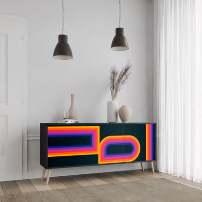 Credenza a 3 ante BLINDED BY THE LIGHTS in finitura nera