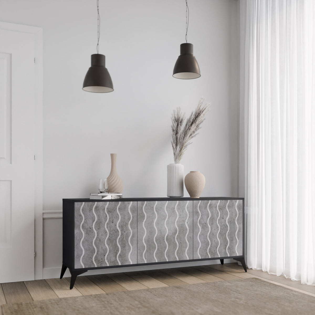 WAVES OF CONCRETE 3-türiges Sideboard
