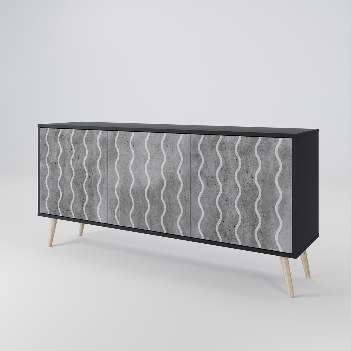 WAVES OF CONCRETE 3-türiges Sideboard