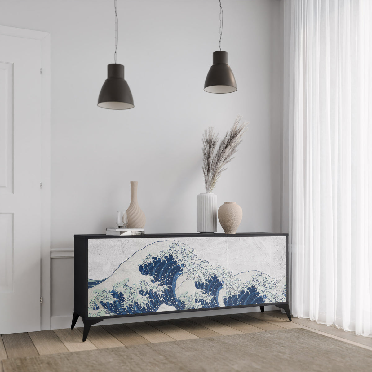 THE GREAT WAVE AT KANAGAWA Aparador de 3 Portas