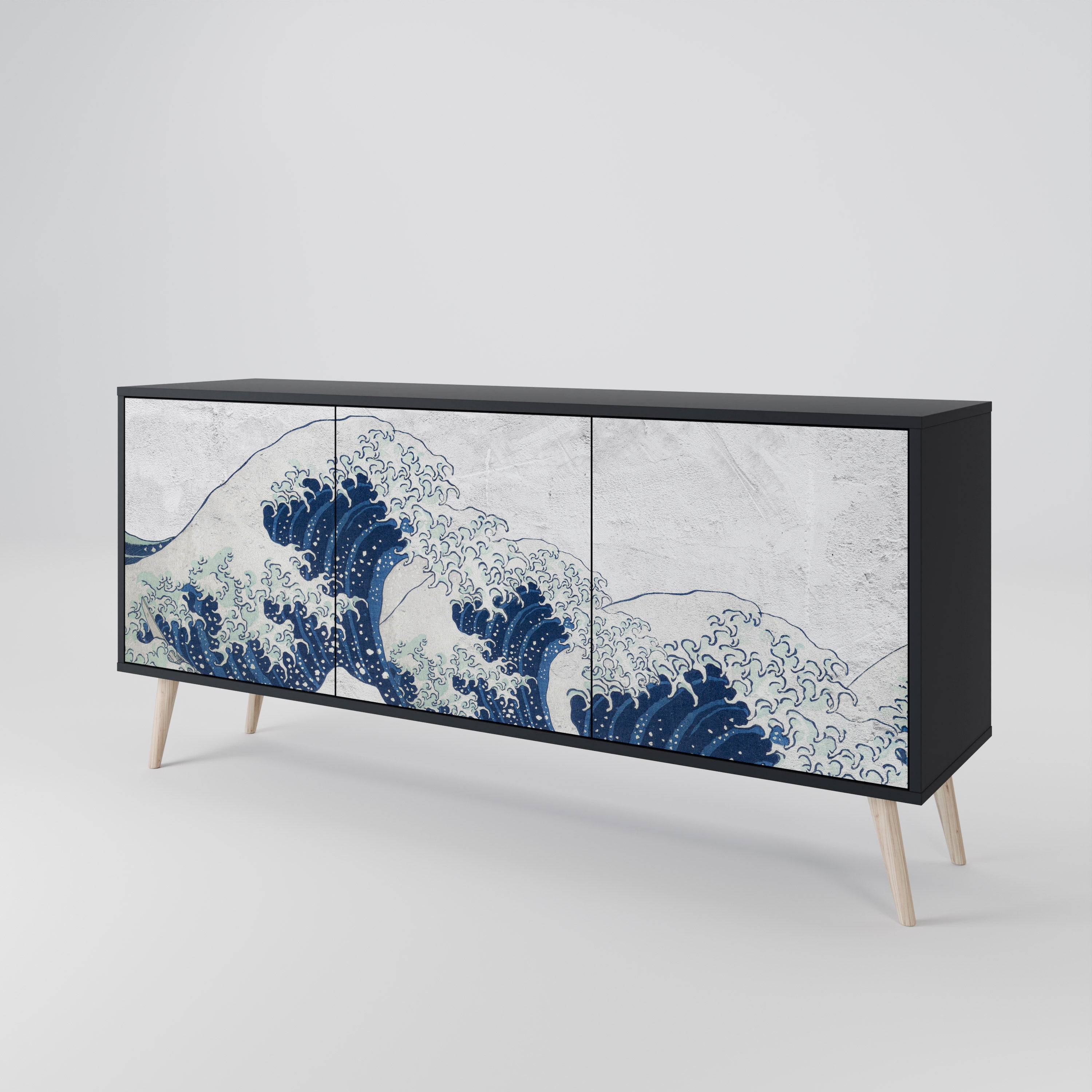 THE GREAT WAVE AT KANAGAWA Aparador de 3 Puertas