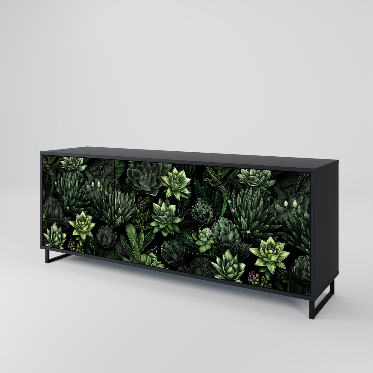 SUCCULENT JUNGLE Skänk med tre dörrar