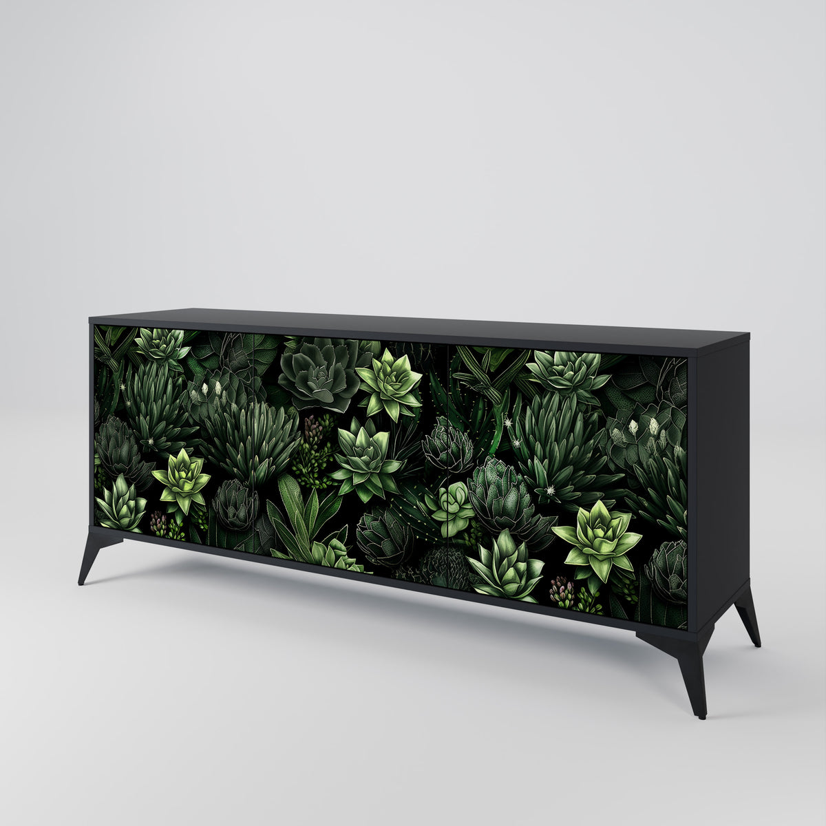 SUCCULENT JUNGLE Skänk med tre dörrar