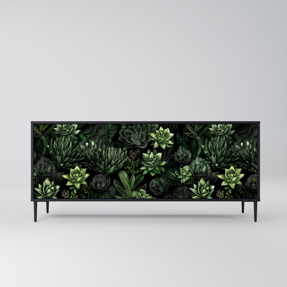 SUCCULENT JUNGLE Skänk med tre dörrar