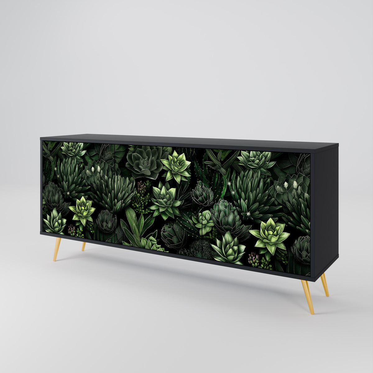 SUCCULENT JUNGLE Skänk med tre dörrar