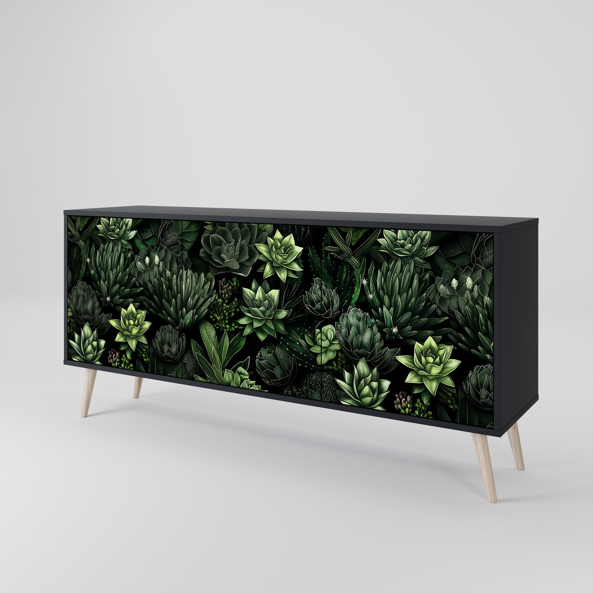 SUCCULENT JUNGLE Skänk med tre dörrar